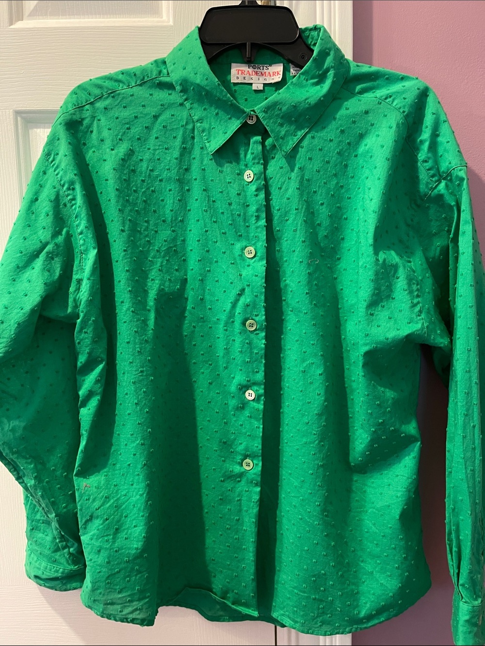 Green Textured Button-Up Shirt